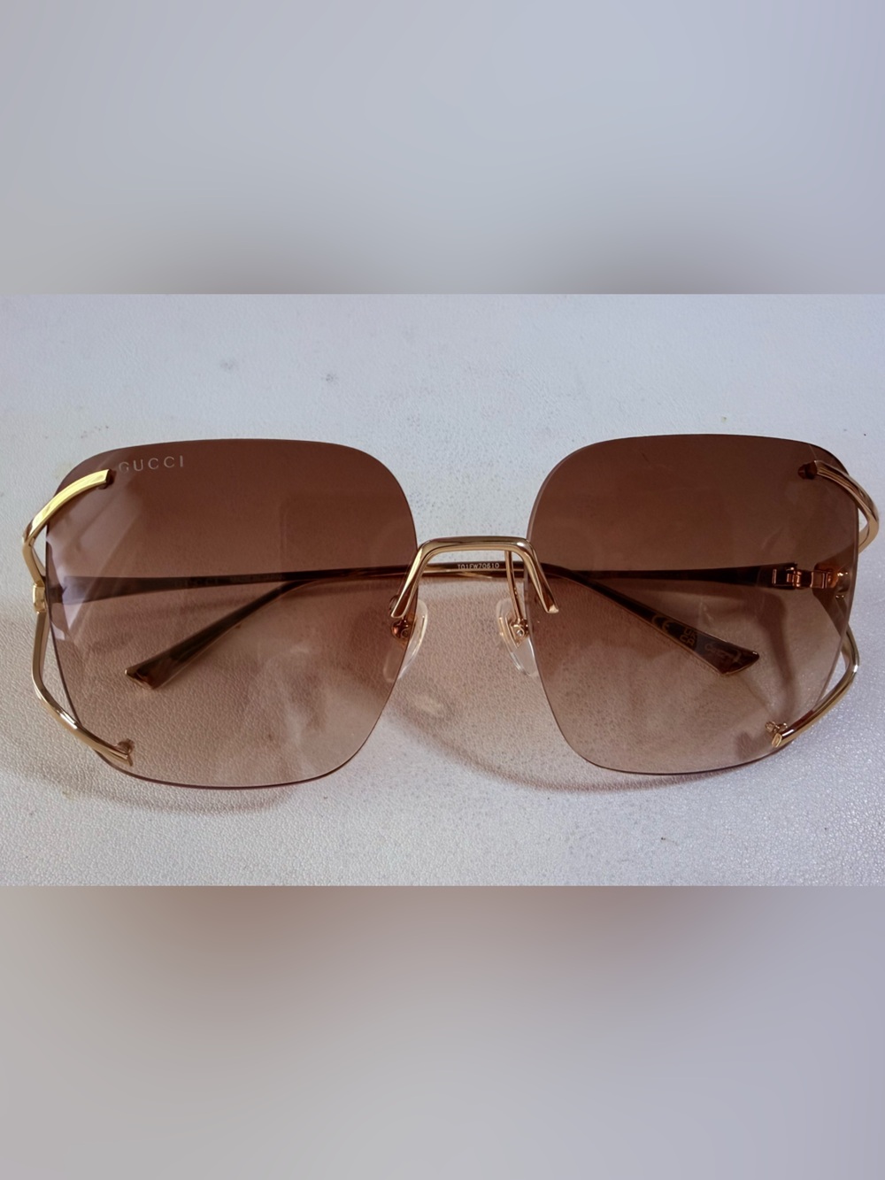 NEW Gucci GG0646S 002 Gucci-Logo Sunglasses Women's Gold/Brown Gradient 60mm - Picture 2 of 12